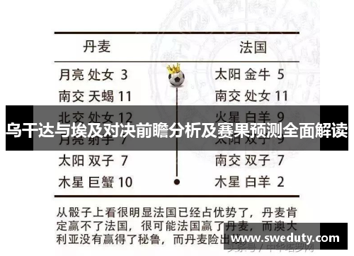 乌干达与埃及对决前瞻分析及赛果预测全面解读